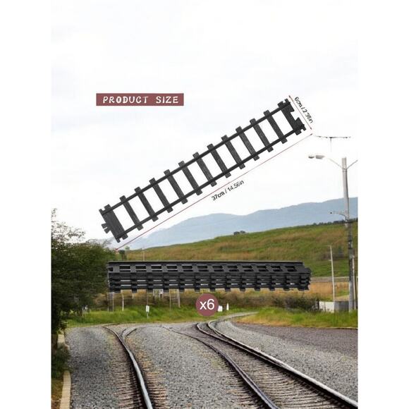 Hot Bee 6 Pcs Train Tracks Accessories Straight Train Track (Size：6cm-2.36in) - Picture 2 of 2